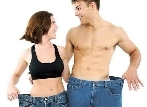 o resultado da perda de peso de mulheres e homens