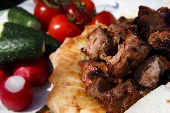 Churrasco com vegetais